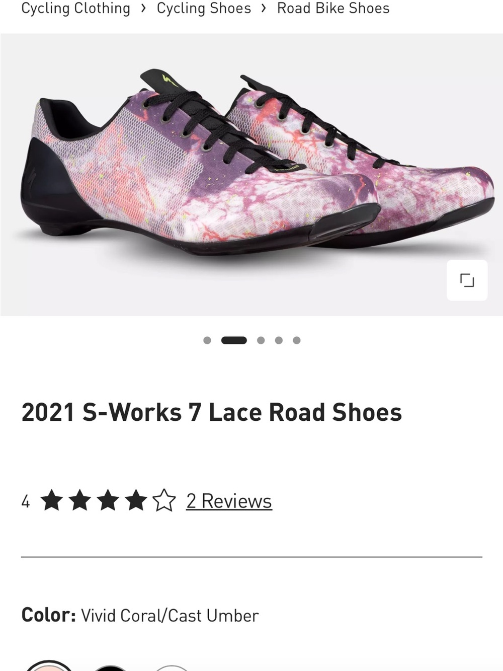 Specialized S-Works Lace Road Shoes — Pink and Black Marble